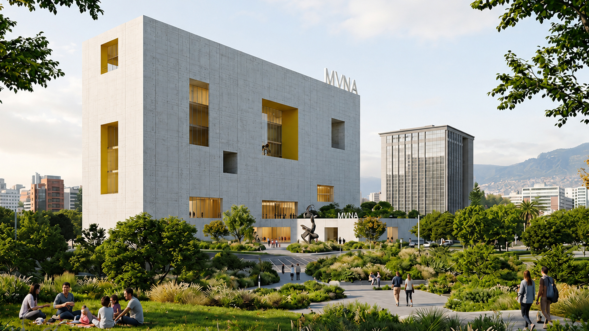 Exterior visualization of the proposed Museo Nacional del Ecuador in Quito